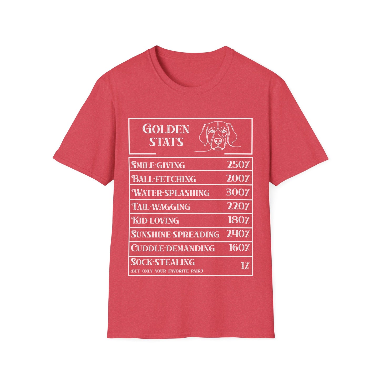 Golden Ritriever Stats T-Shirt