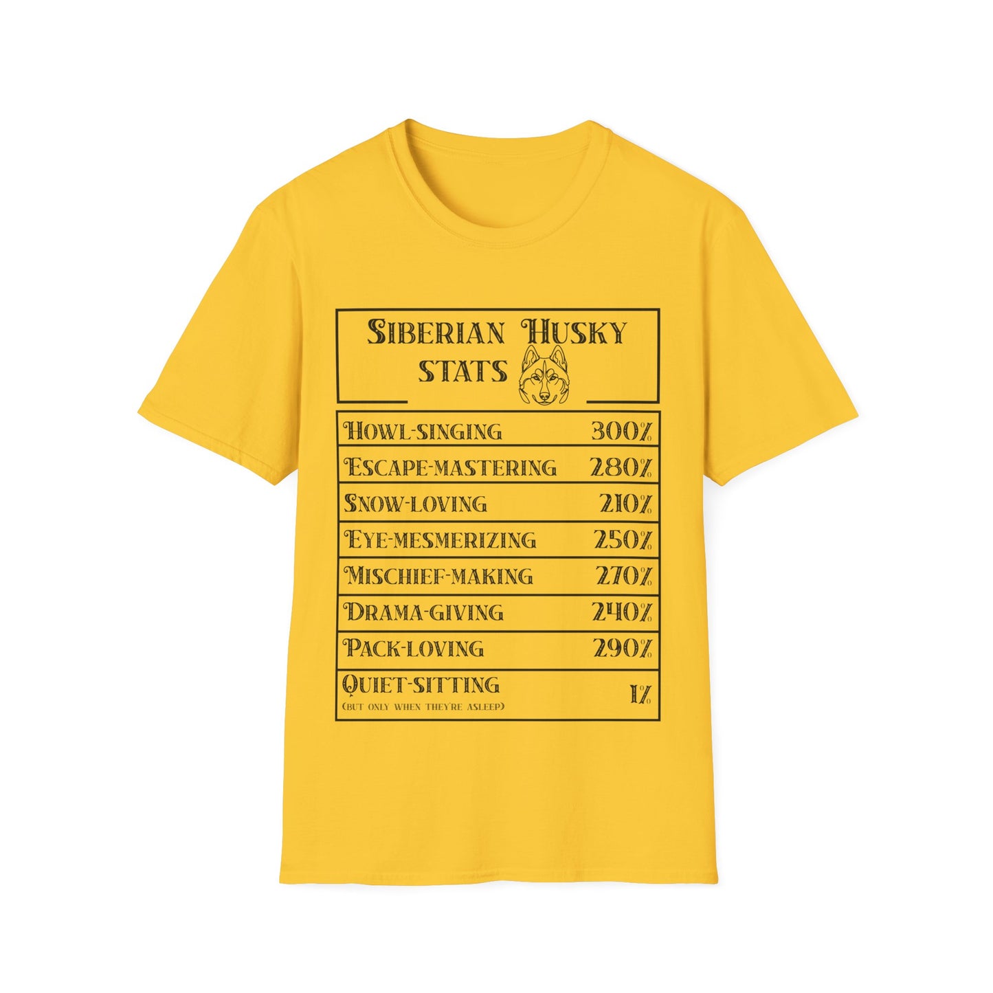 Siberian Husky Stats T-Shirt