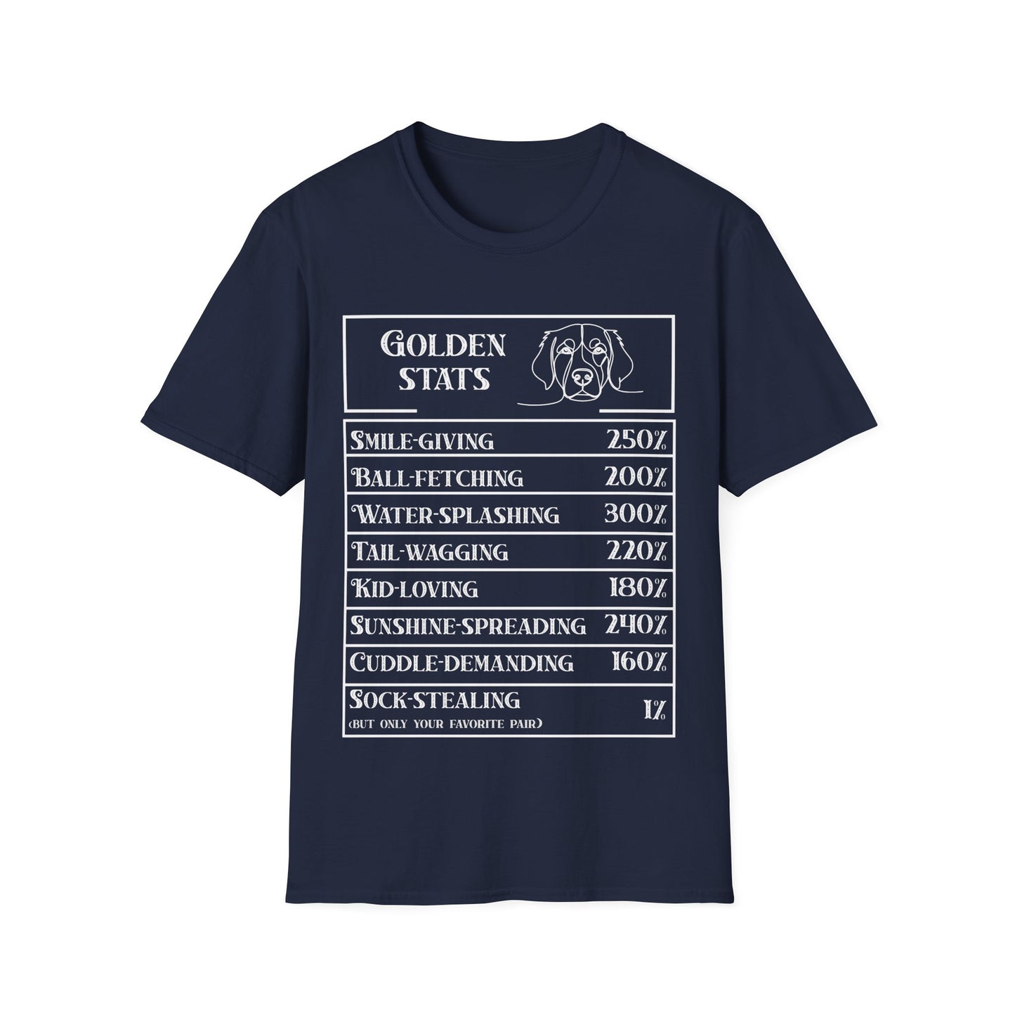 Golden Ritriever Stats T-Shirt