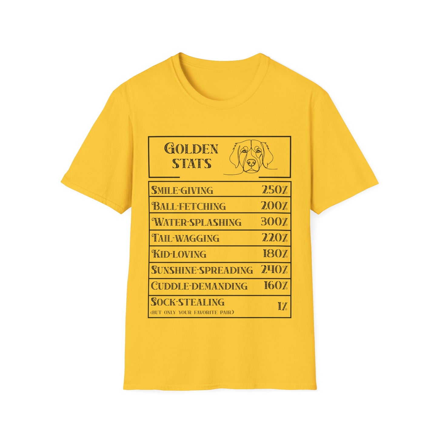 Golden Ritriever Stats T-Shirt