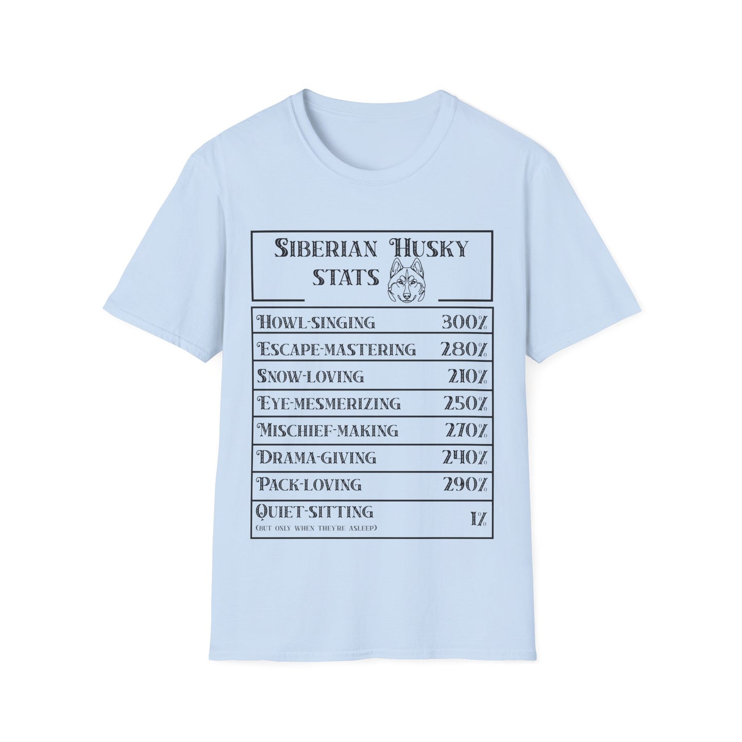 Siberian Husky Stats T-Shirt