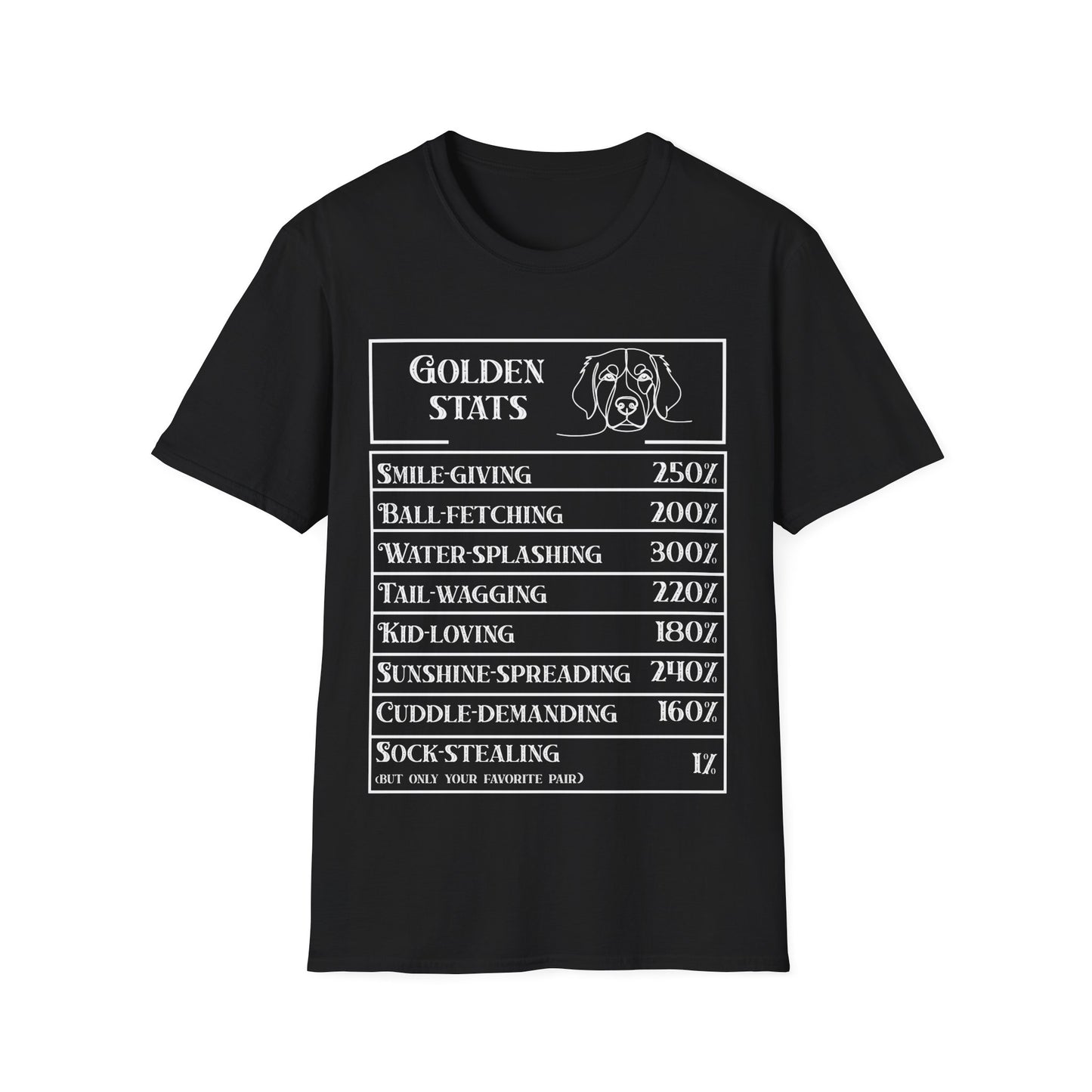 Golden Ritriever Stats T-Shirt