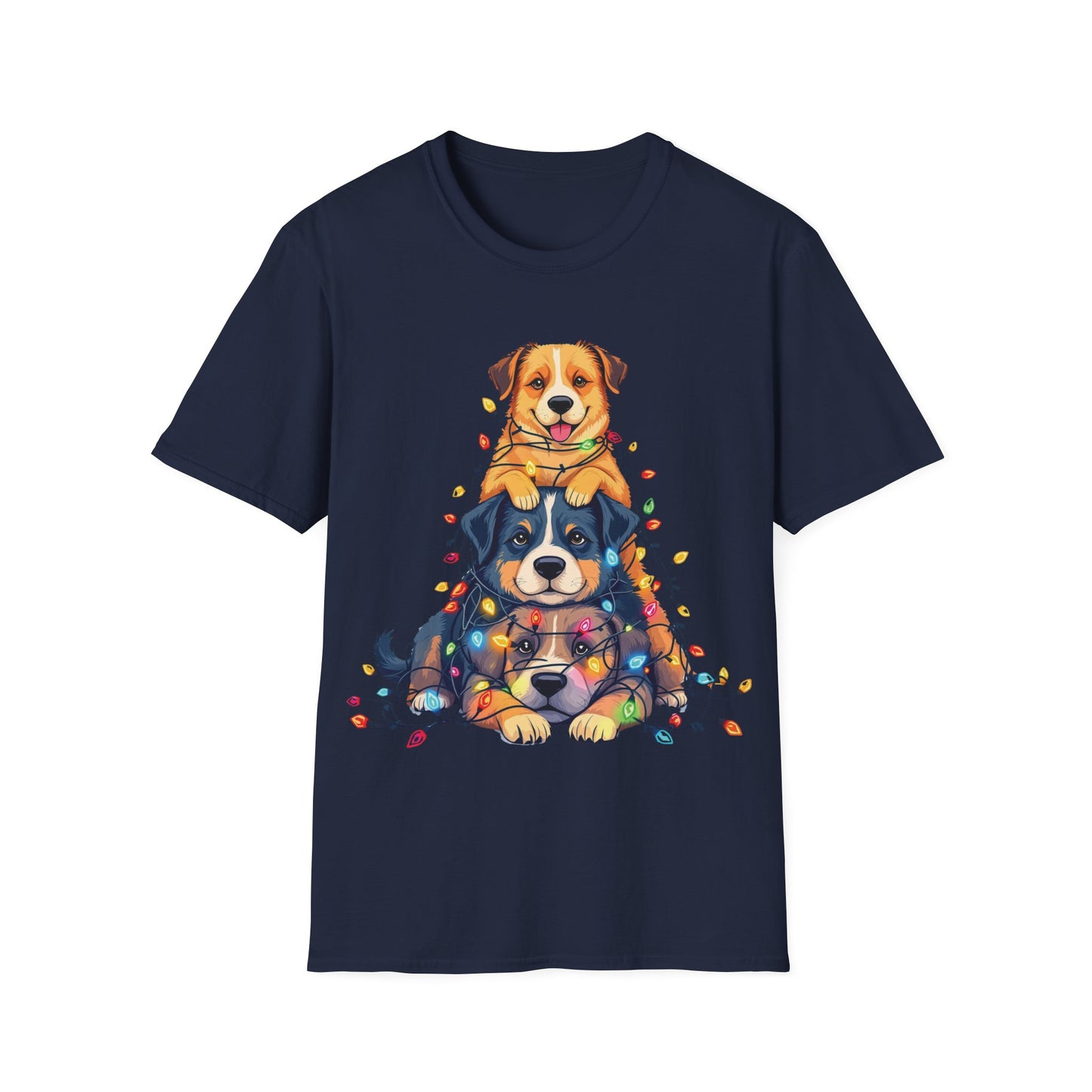 Playful Dogs Stacked Vertically T-Shirt