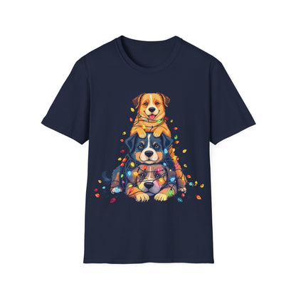 Playful Dogs Stacked Vertically T-Shirt