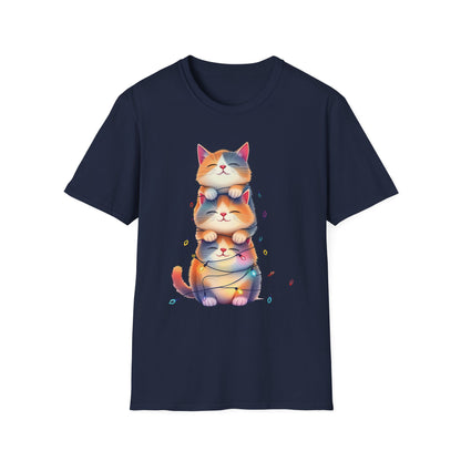 Playful Cats Stacked Vertically T-Shirt