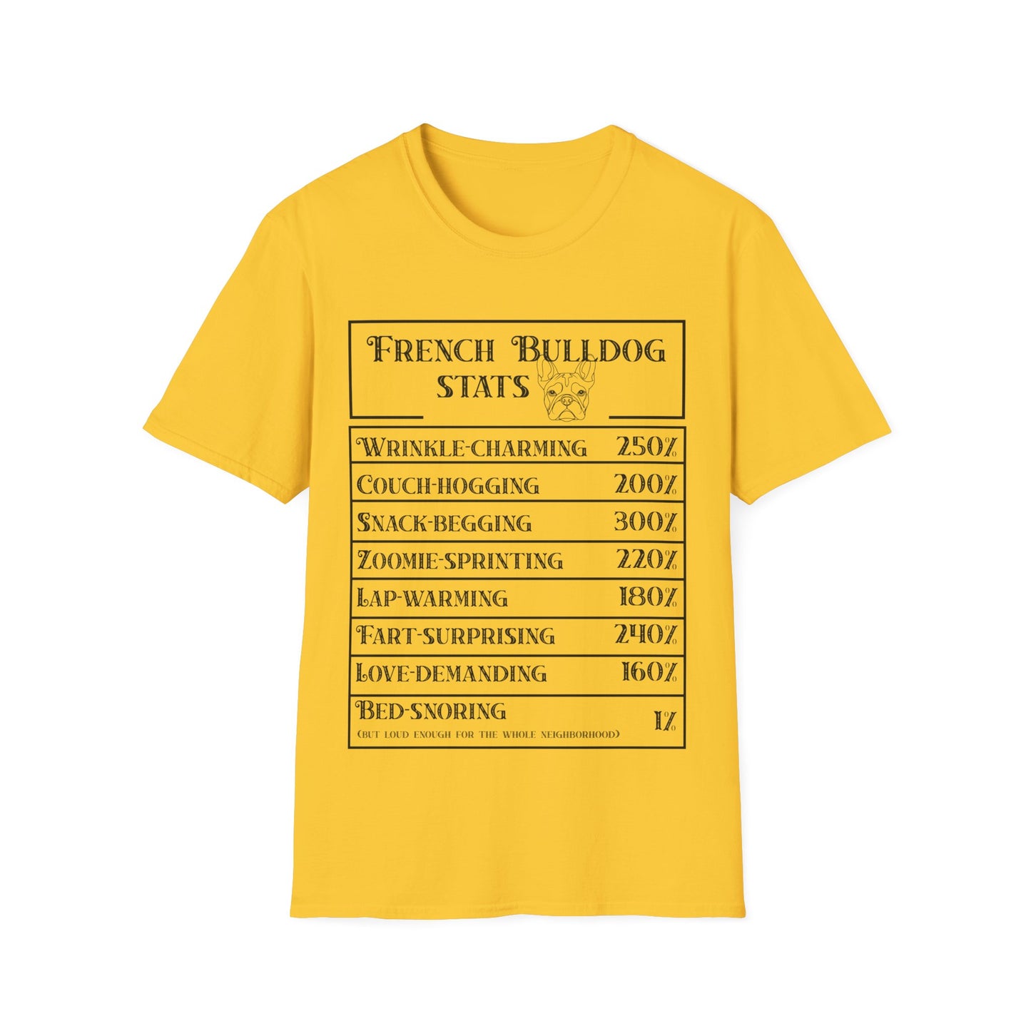 French Bulldog Stats T-Shirt