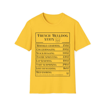 French Bulldog Stats T-Shirt