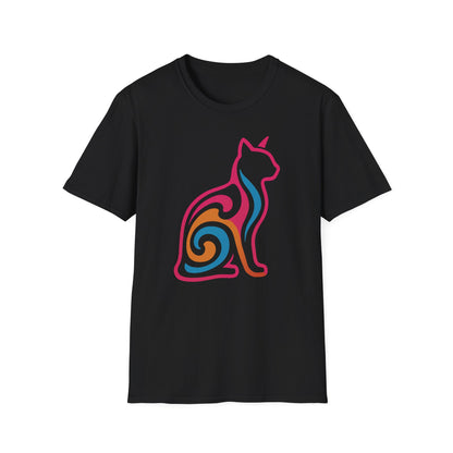 Psychedelic Cat Silhouette T-Shirt