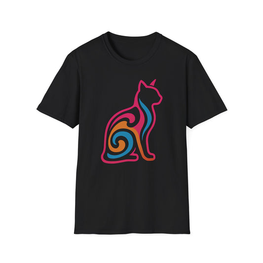 Psychedelic Cat Silhouette T-Shirt