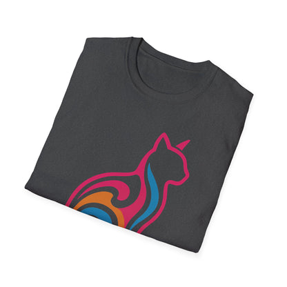 Psychedelic Cat Silhouette T-Shirt