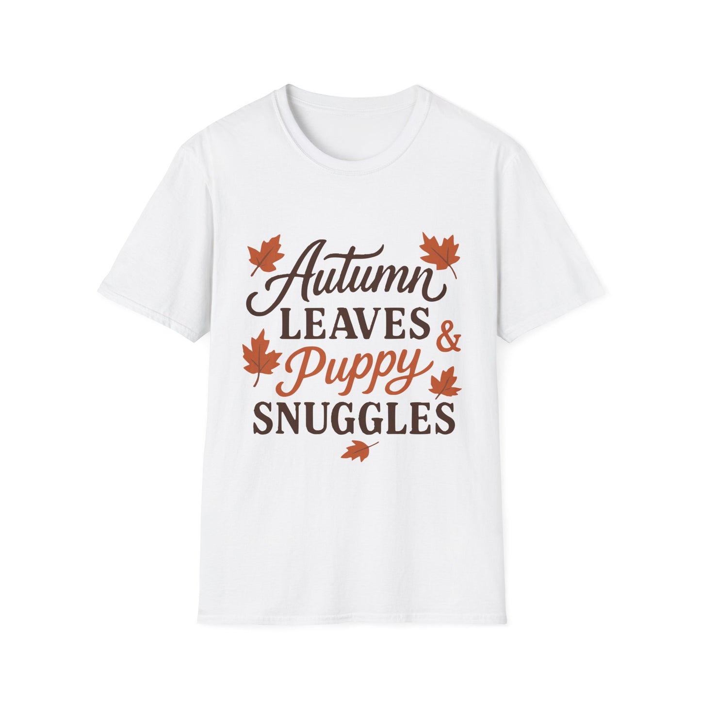 Autumn Leaves And Puppy Snuggles T-Shirt