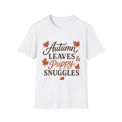Autumn Leaves And Puppy Snuggles T-Shirt