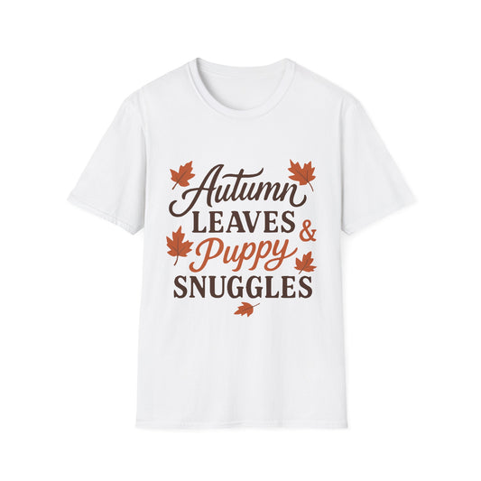 Autumn Leaves And Puppy Snuggles T-Shirt