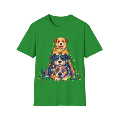 Playful Dogs Stacked Vertically T-Shirt