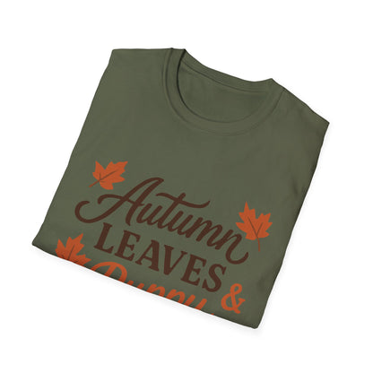 Autumn Leaves And Puppy Snuggles T-Shirt