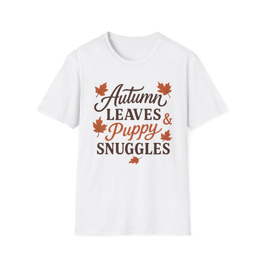 Autumn Leaves And Puppy Snuggles T-Shirt