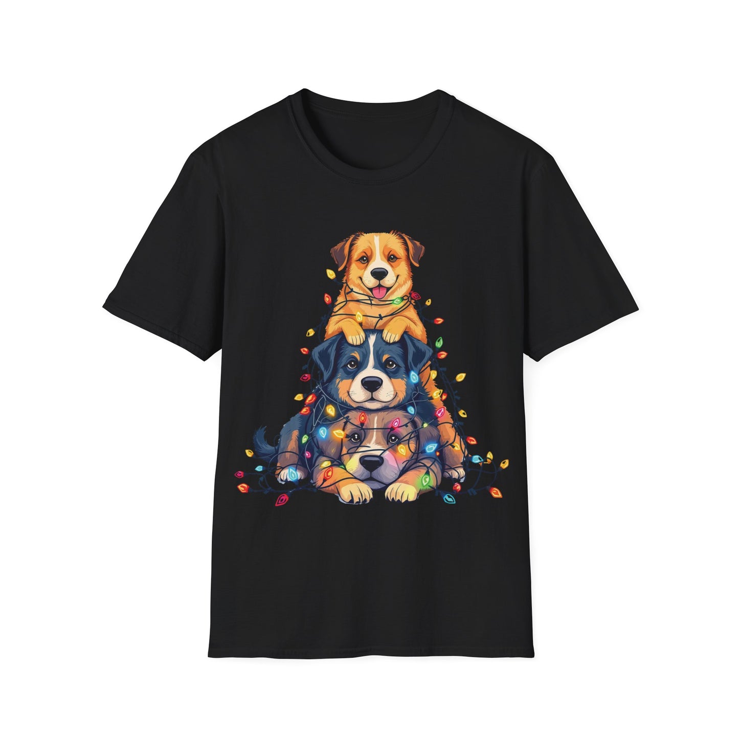 Playful Dogs Stacked Vertically T-Shirt