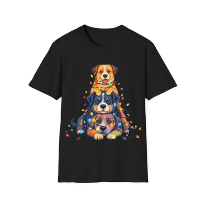 Playful Dogs Stacked Vertically T-Shirt