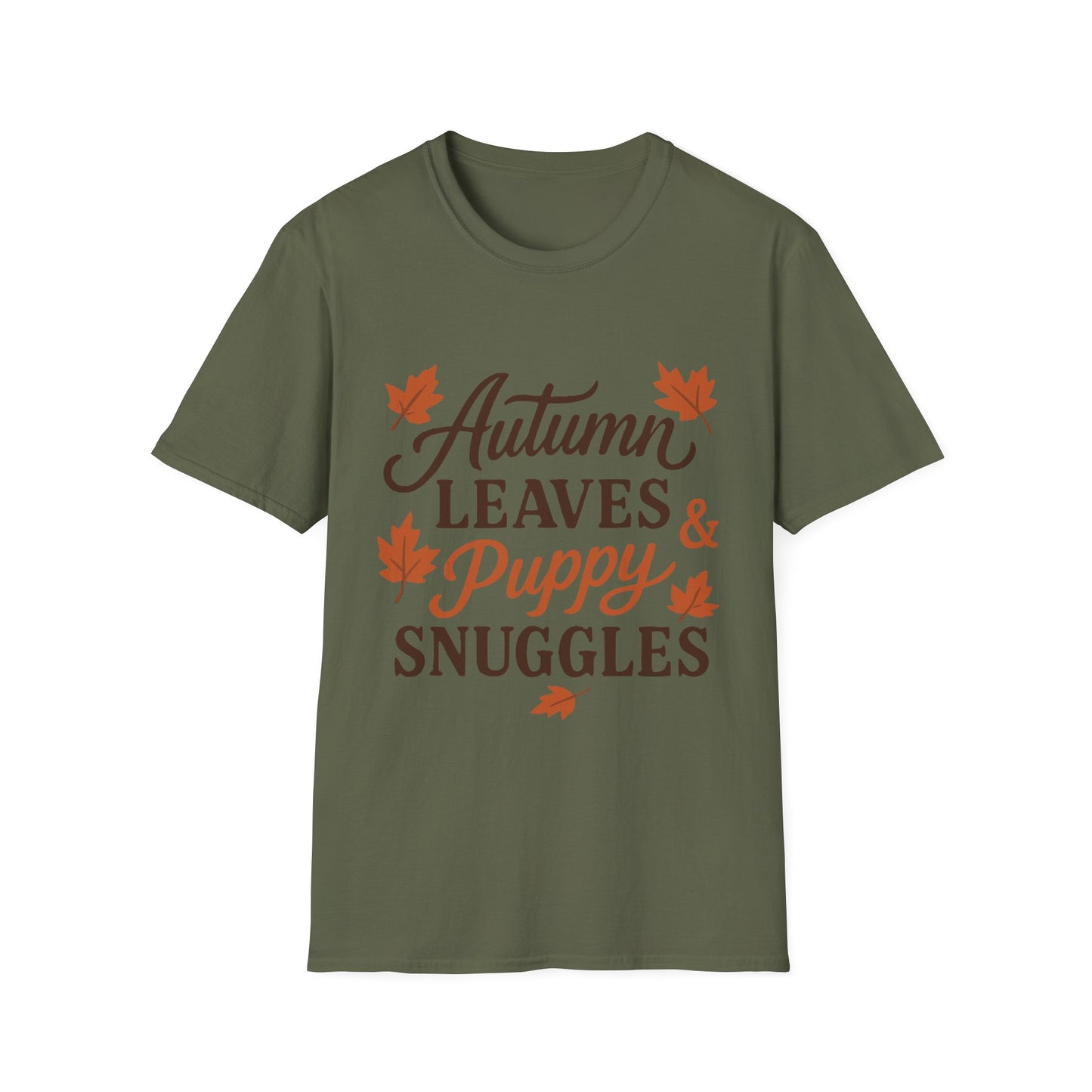 Autumn Leaves And Puppy Snuggles T-Shirt