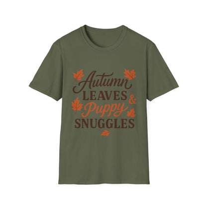 Autumn Leaves And Puppy Snuggles T-Shirt