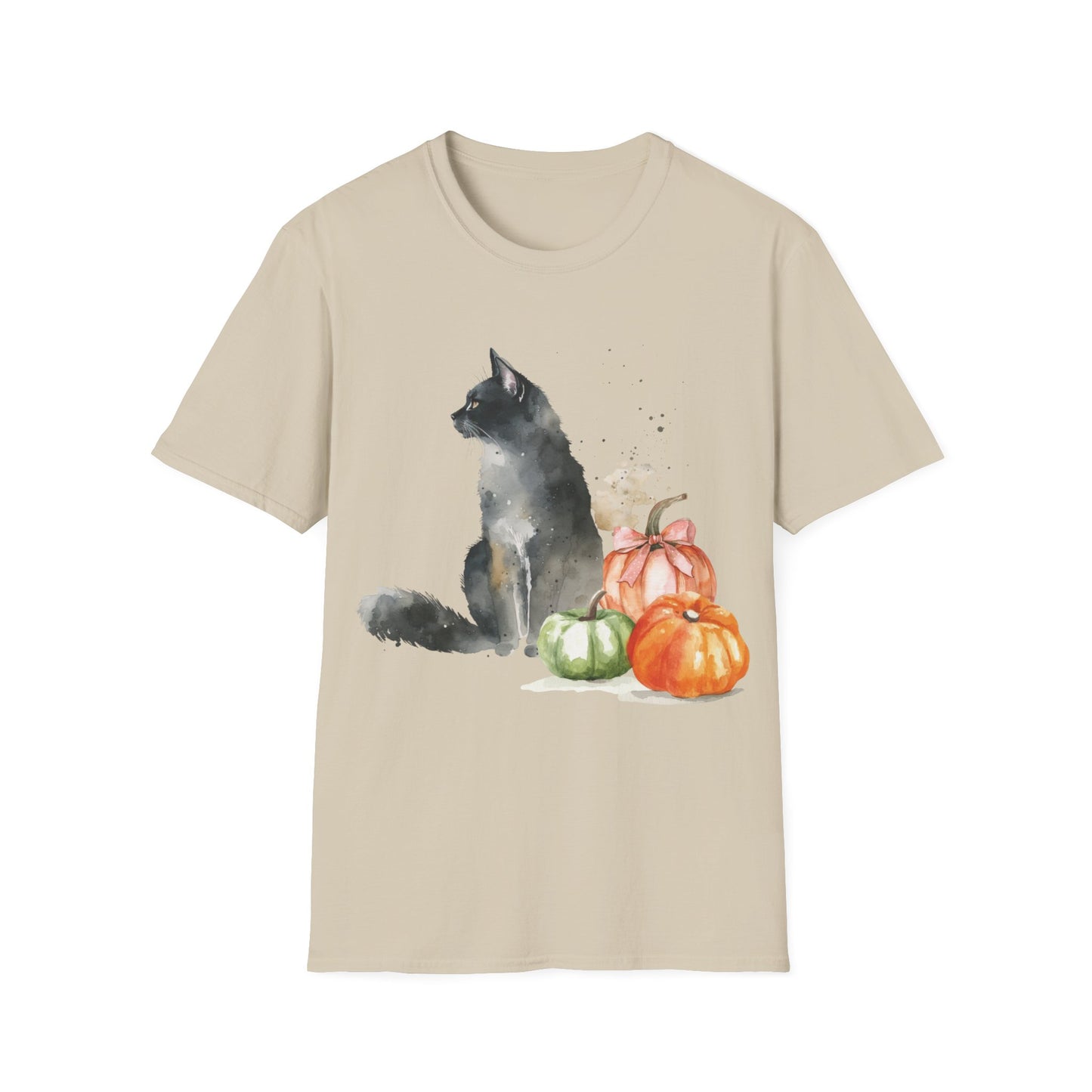 Watercolor Cat & Pumpkins T-Shirt
