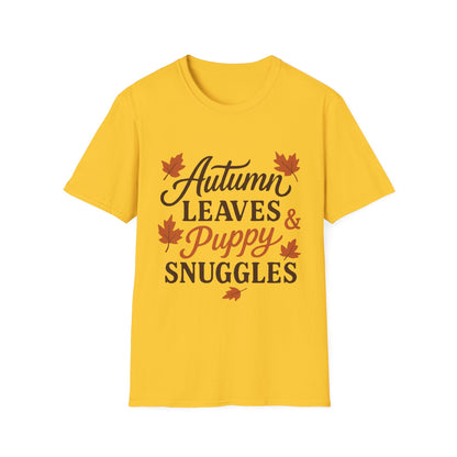 Autumn Leaves And Puppy Snuggles T-Shirt