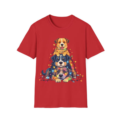 Playful Dogs Stacked Vertically T-Shirt
