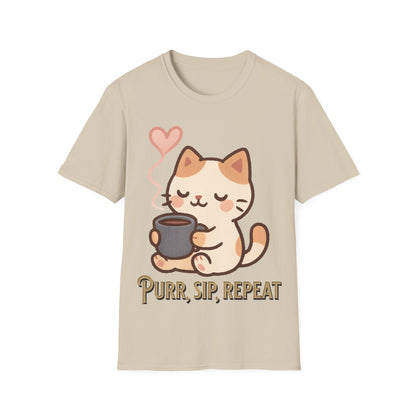 Cozy Cat, Coffee Hug Kawai T-Shirt