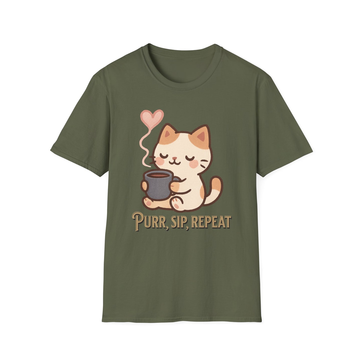 Cozy Cat, Coffee Hug Kawai T-Shirt