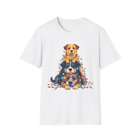 Playful Dogs Stacked Vertically T-Shirt
