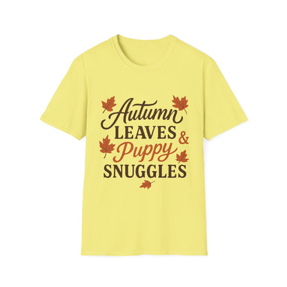 Autumn Leaves And Puppy Snuggles T-Shirt