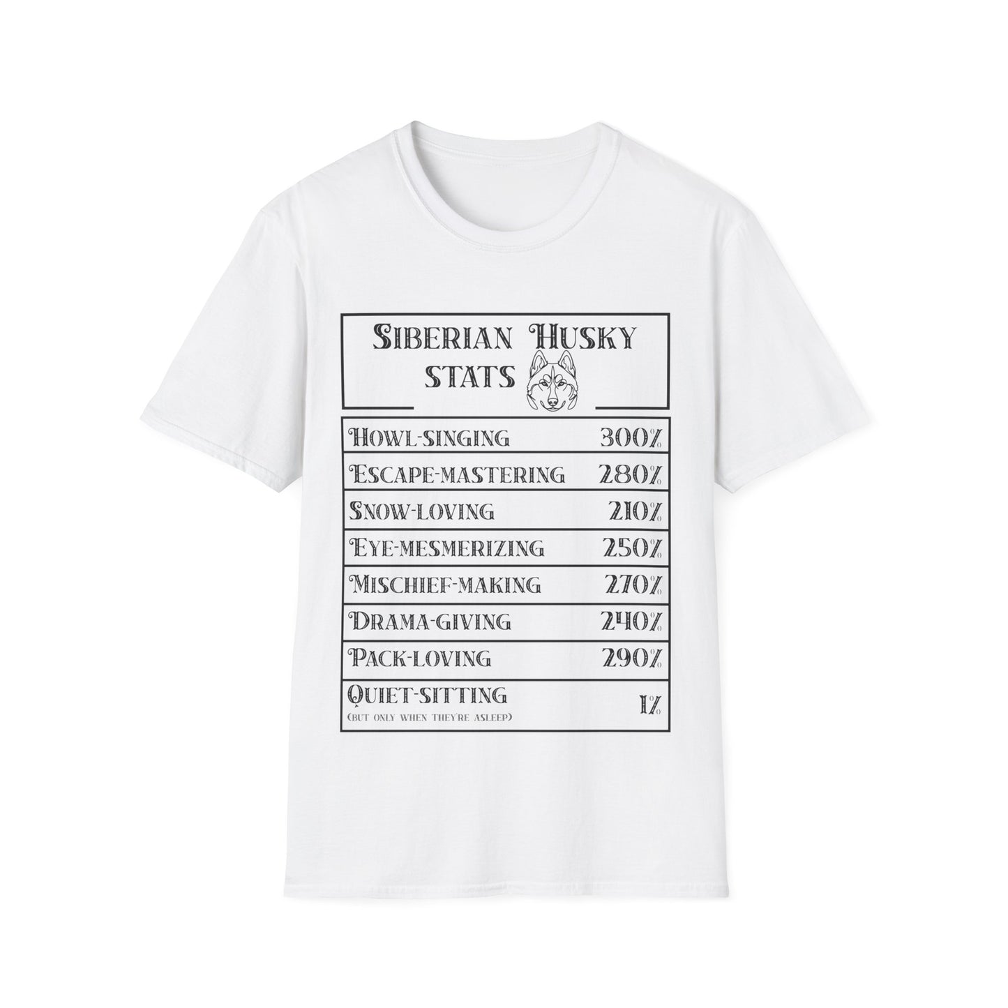 Siberian Husky Stats T-Shirt
