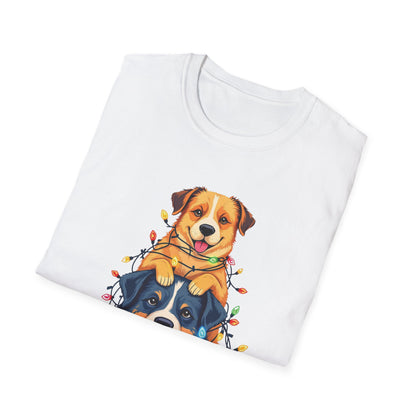 Playful Dogs Stacked Vertically T-Shirt