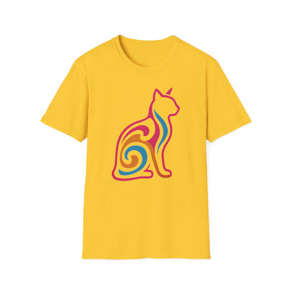 Psychedelic Cat Silhouette T-Shirt