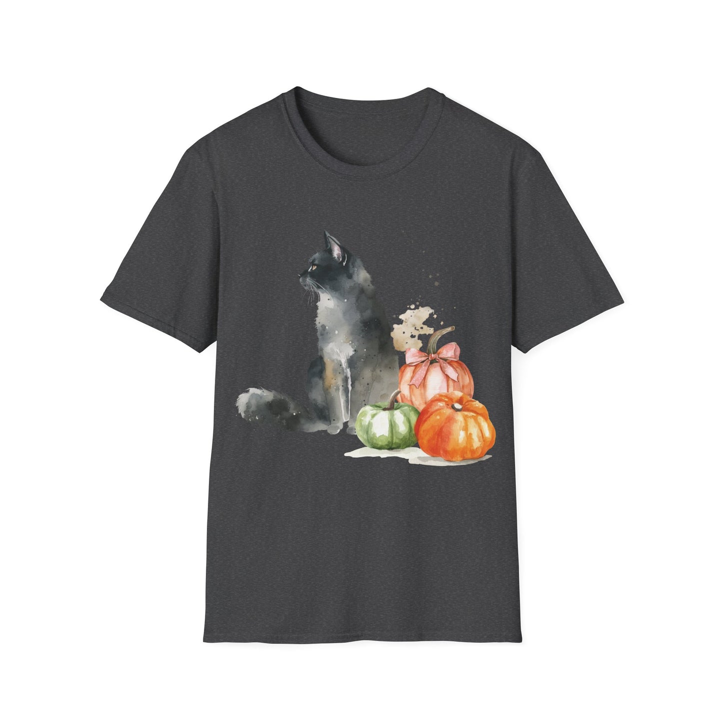 Watercolor Cat & Pumpkins T-Shirt