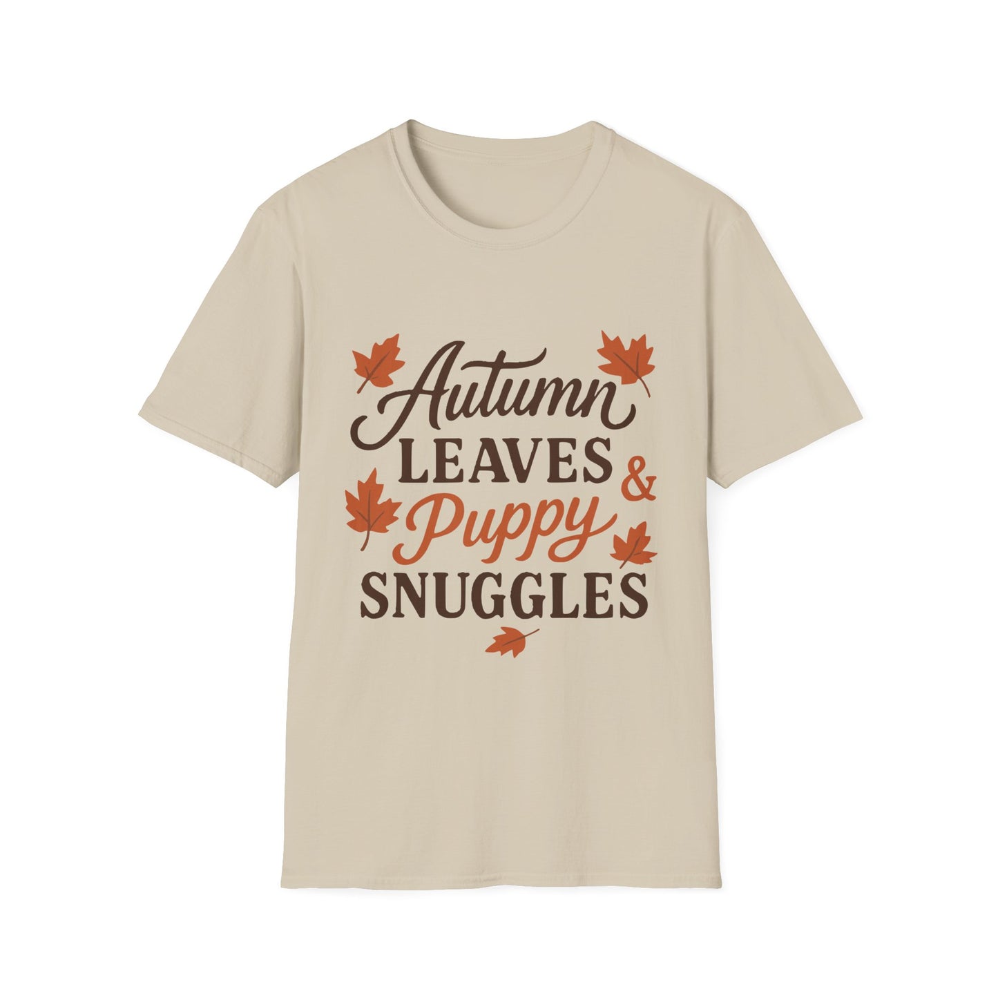 Autumn Leaves And Puppy Snuggles T-Shirt