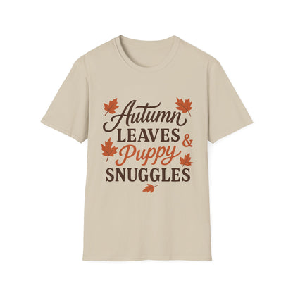 Autumn Leaves And Puppy Snuggles T-Shirt