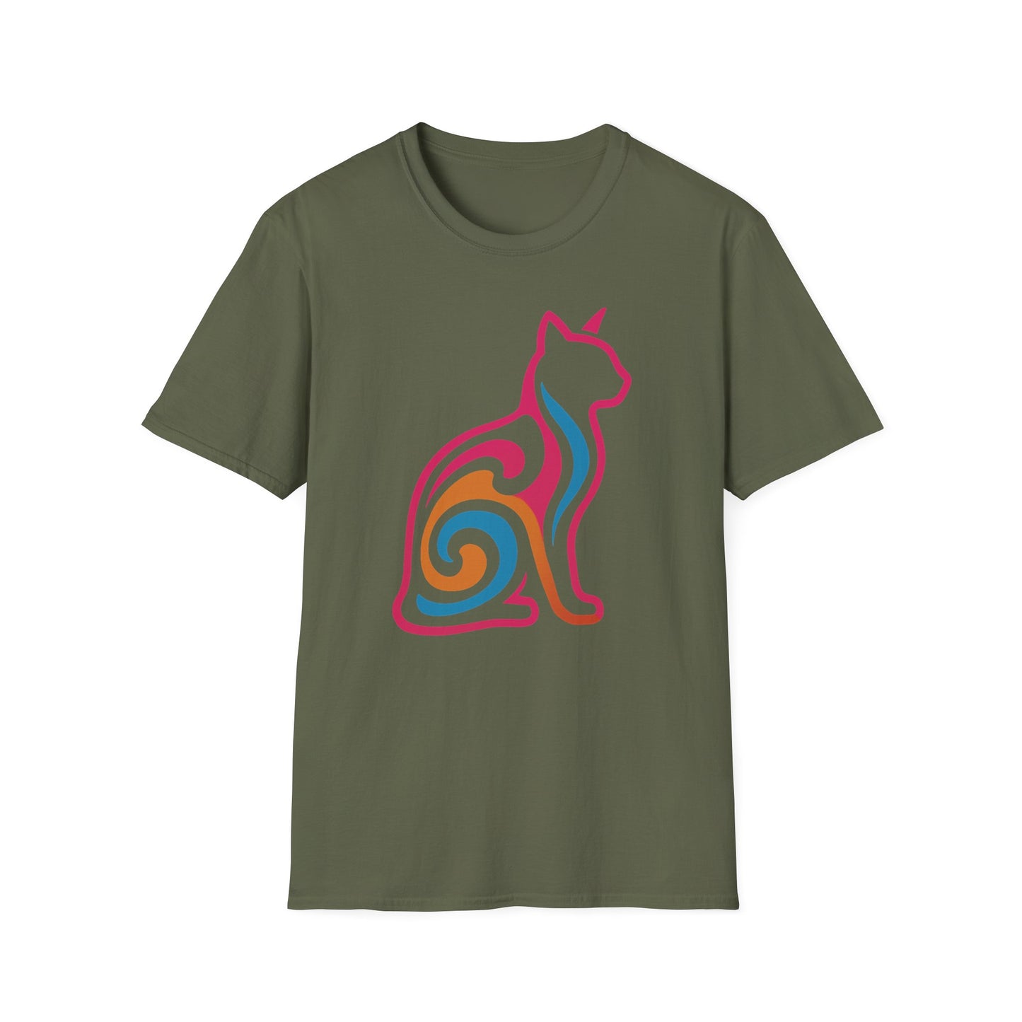 Psychedelic Cat Silhouette T-Shirt