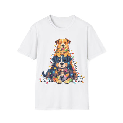 Playful Dogs Stacked Vertically T-Shirt