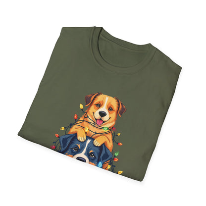 Playful Dogs Stacked Vertically T-Shirt