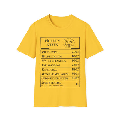 Golden Ritriever Stats T-Shirt