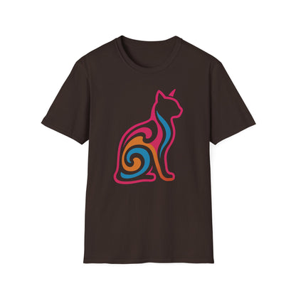 Psychedelic Cat Silhouette T-Shirt
