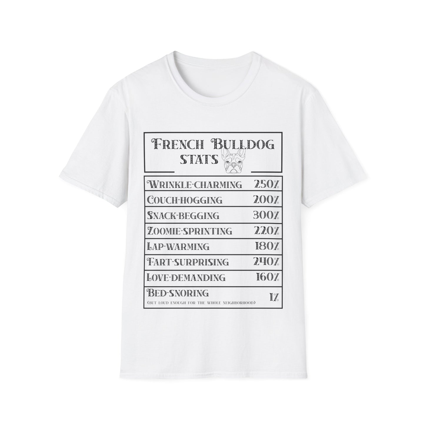 French Bulldog Stats T-Shirt