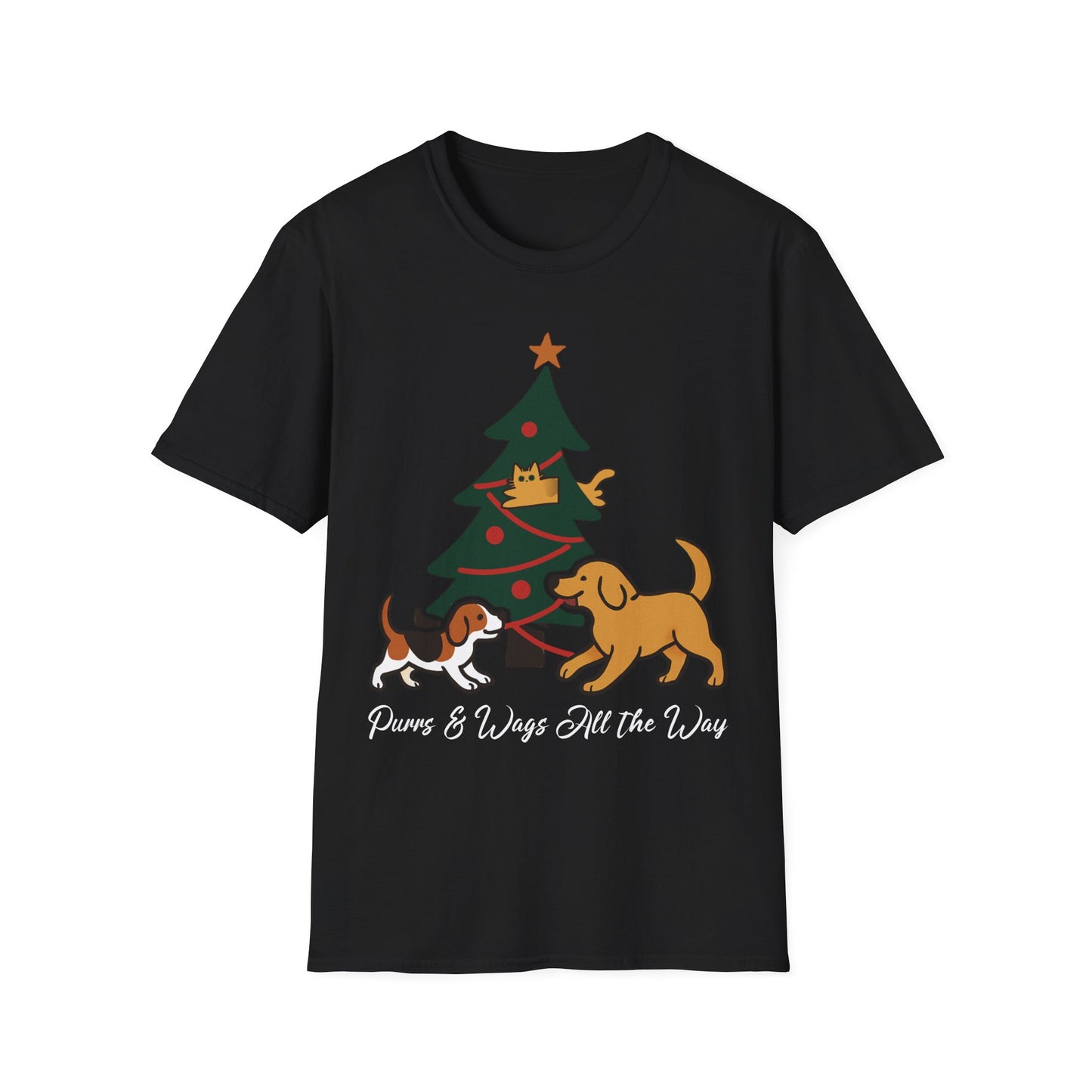 Playful Pups And Curious Cat T-Shirt