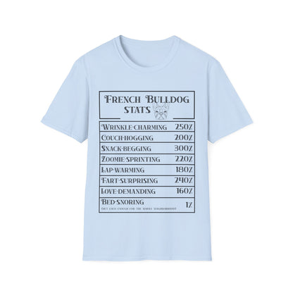 French Bulldog Stats T-Shirt