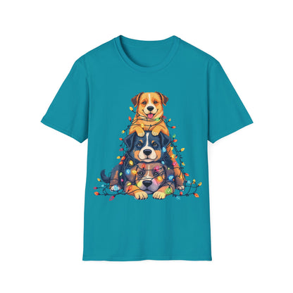 Playful Dogs Stacked Vertically T-Shirt