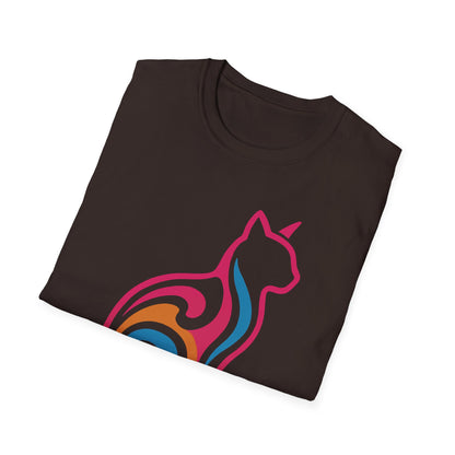 Psychedelic Cat Silhouette T-Shirt