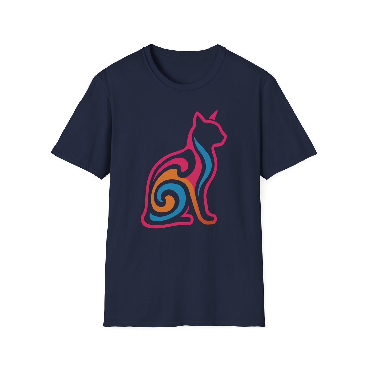 Psychedelic Cat Silhouette T-Shirt