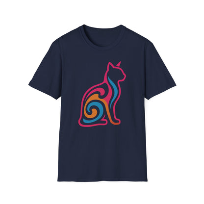 Psychedelic Cat Silhouette T-Shirt