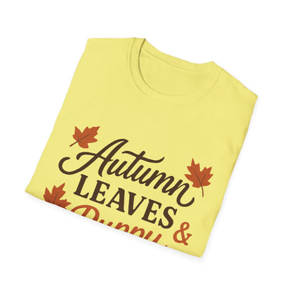 Autumn Leaves And Puppy Snuggles T-Shirt